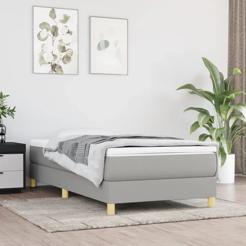 Struttura Letto a Rete a Molle-Giroletto Grigio Chiaro 90x200 cm Tessuto 251426