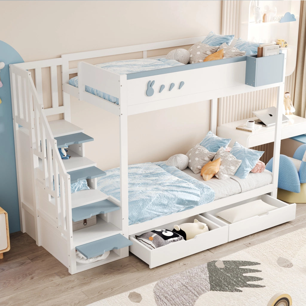 Letto a castello con funzioni integrate legno 90x200 cm