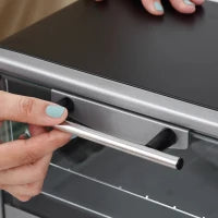 Fornetto Elettrico 10L Temperatura Regolabile e Timer, Griglia e Teglia Incluse, 750W, 36.5x26x22cm, Argento Nero