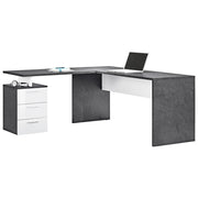 Scrivania da ufficio con cassettiera 3 cassetti 160x180/60x75cm - NOVA