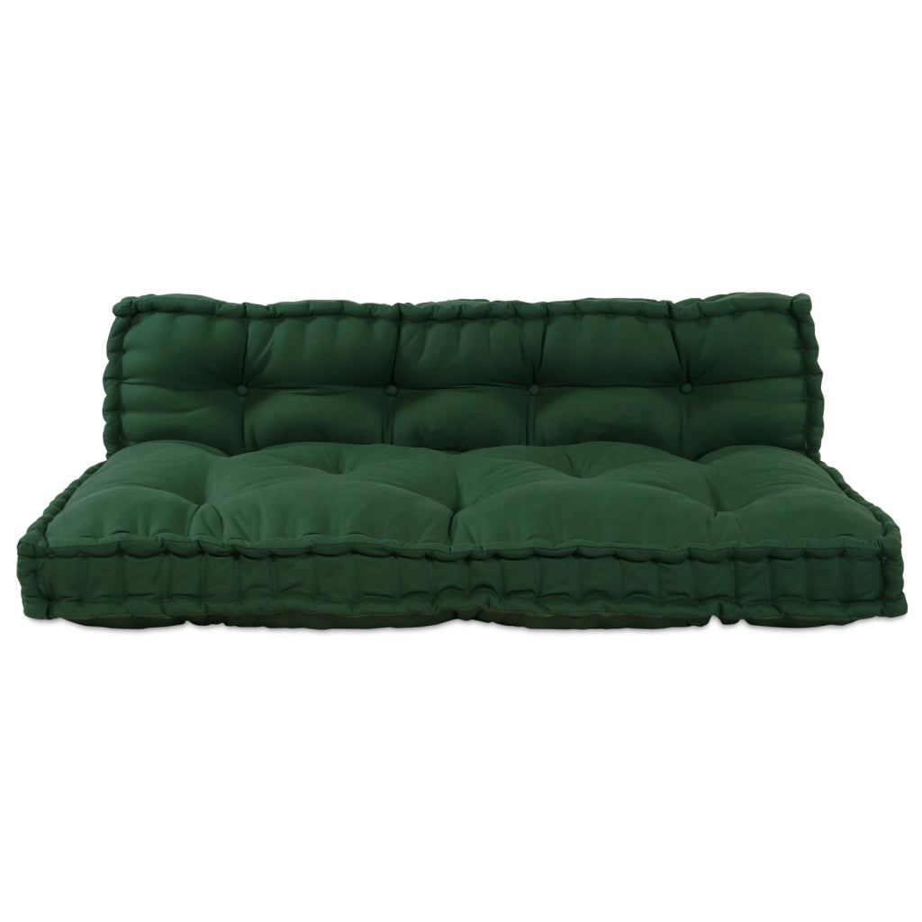 Cuscino per divano pallet con schienale in tessuto verde