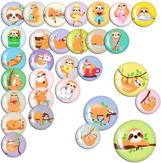 Magneti per bambini, 30-pack, contenitore di conservazione, magneti per lavagne, frigoriferi, whiteboard, cartelli da attaccare, lavagna di ricompensa, diametro 3 cm