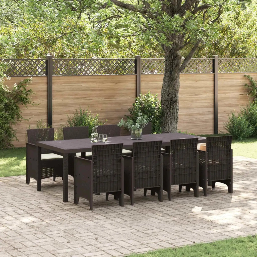 Set da Pranzo per Giardino 9 pcs Marrone Polipropilene 3378741