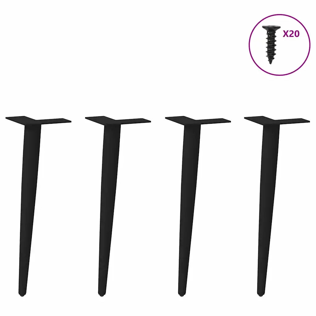 Gambe per Tavolino da Caffè Forma Conica 4 pz Nere 42-43 cm Acciaio 4012512