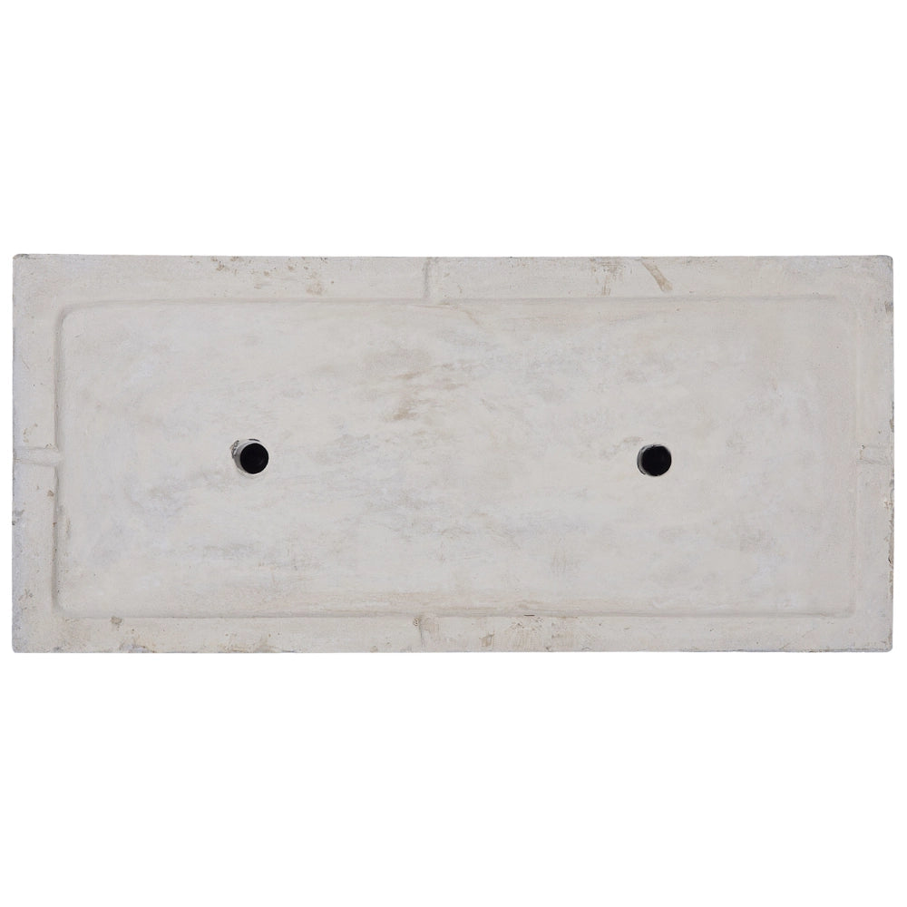 Vaso per piante in fibra di argilla bianca 50 x 23 x 24 cm Fioriera rettangolare per interni ed esterni