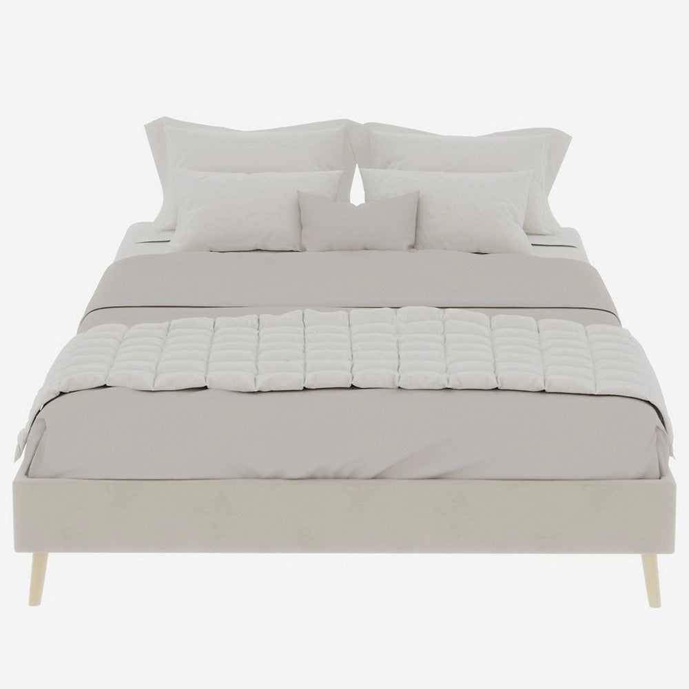 Letto Contenitore Matrimoniale ¨C Xylo ¨C Beige, Velluto, 140x200