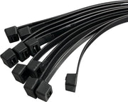 Cinture per cavi 1000 mm x 120 mm 40 pollici Tie Wraps premium - chiusura nylon lunga - 50 nero