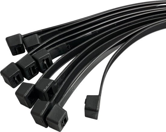 Cinture per cavi 1000 mm x 120 mm 40 pollici Tie Wraps premium - chiusura nylon lunga - 50 nero