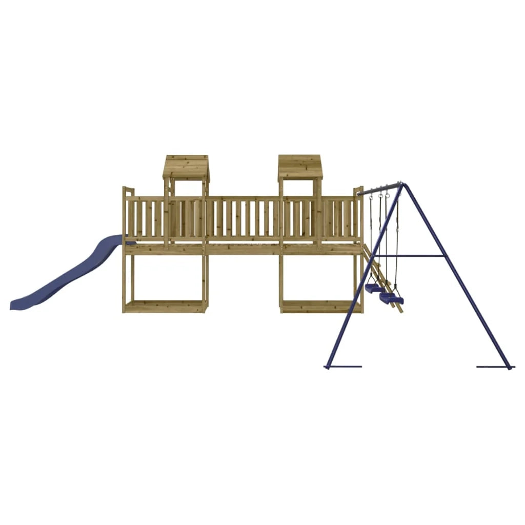 Altalene per parco giochi all'aperto scivolo altalene robuste giochi da giardino 313 x 589 x 214 cm legno di pino impregnato 02_0004823
