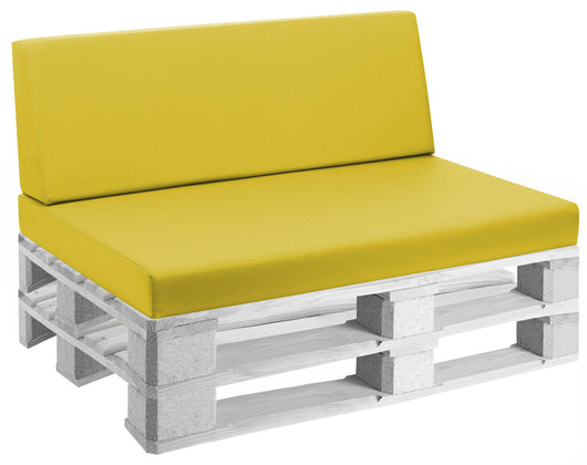 Cuscini per Pallet 120x80 cm Seduta e Schienale in Similpelle Mariotti Reforma Giallo