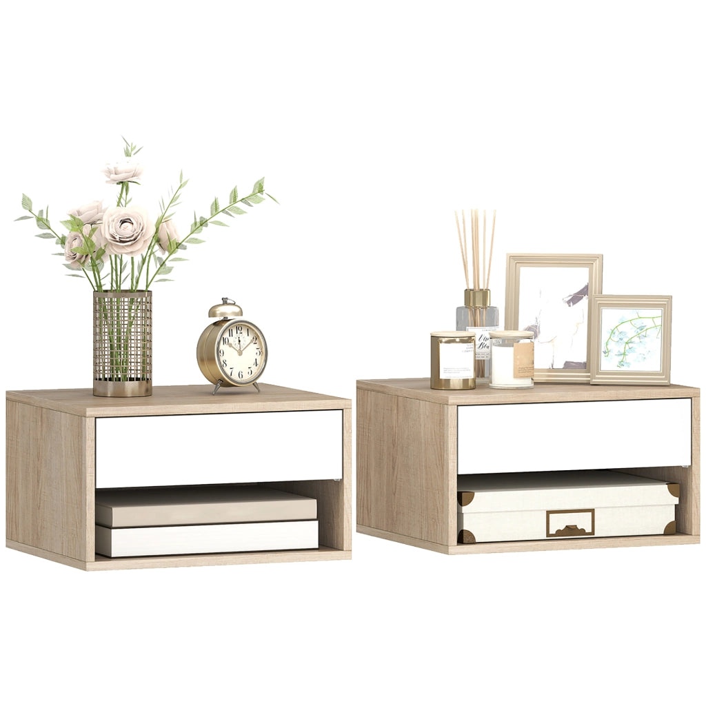 Comodini a muro ¨C Zephmum ¨C Legno naturale 37x32x21 cm