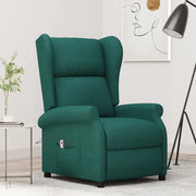 Poltrona ad Ala Reclinabile Elettrica Verde Scuro in Tessuto 3098325