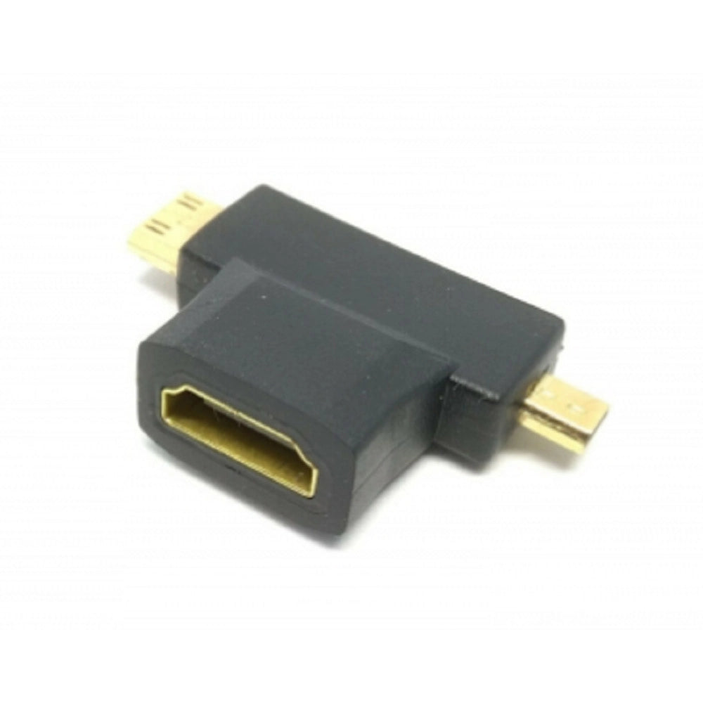 Trade Shop - Adattatore Video Convertire Spina Hdmi Femmina A Mini E Micro Hdmi Maschio Hf-103 -