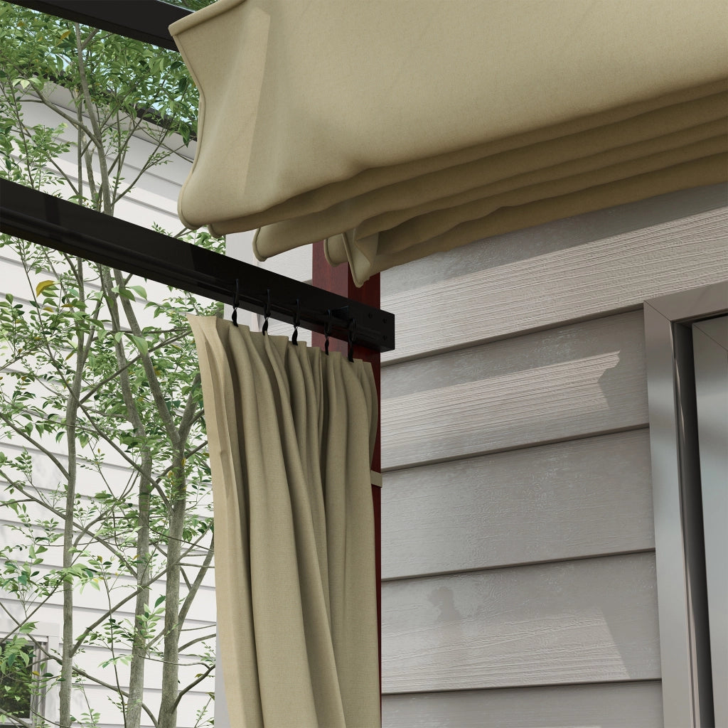 Pergol 3.5x3m con pareti laterali antivento altezza regolabile tetto retrattile colore beige perfetto per giardino e terrazza