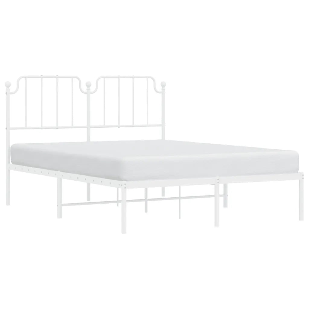 Giroletto con Testiera Metallo Bianco 135x190 cm 373935