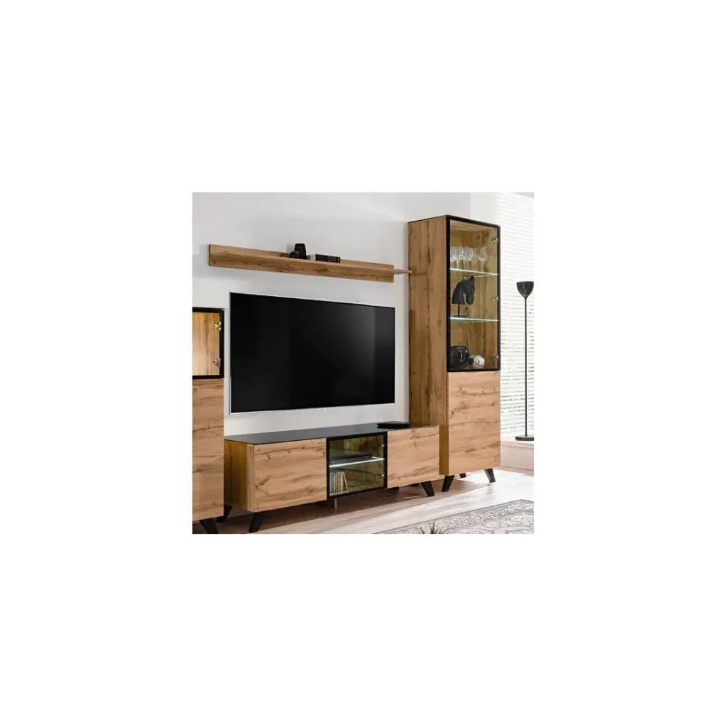 Scaffale da parete TINO – 150 cm – Rovere Wotan – Stile industriale e scandinavo