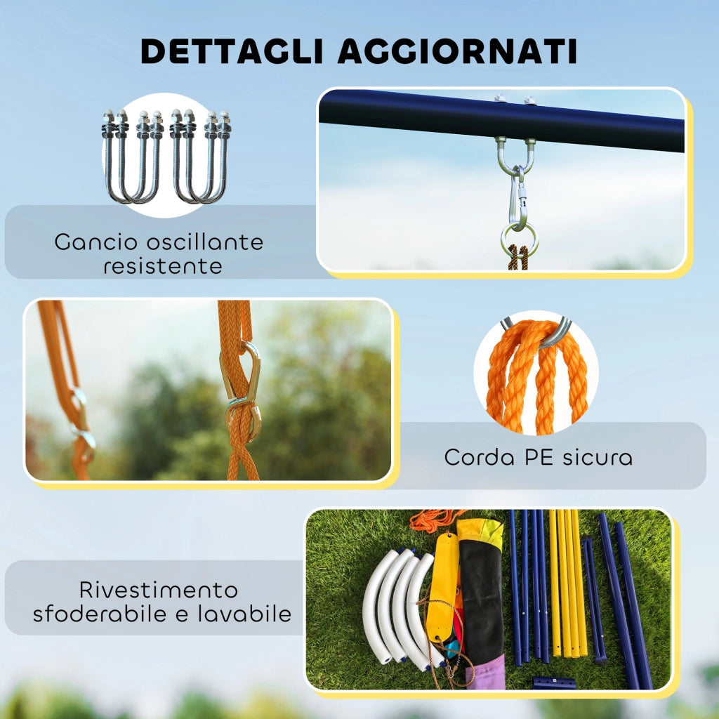 Set Altalena Nido e Altalena Giardino ¨C Zephmum ¨C Multicolore 265x160x178 cm