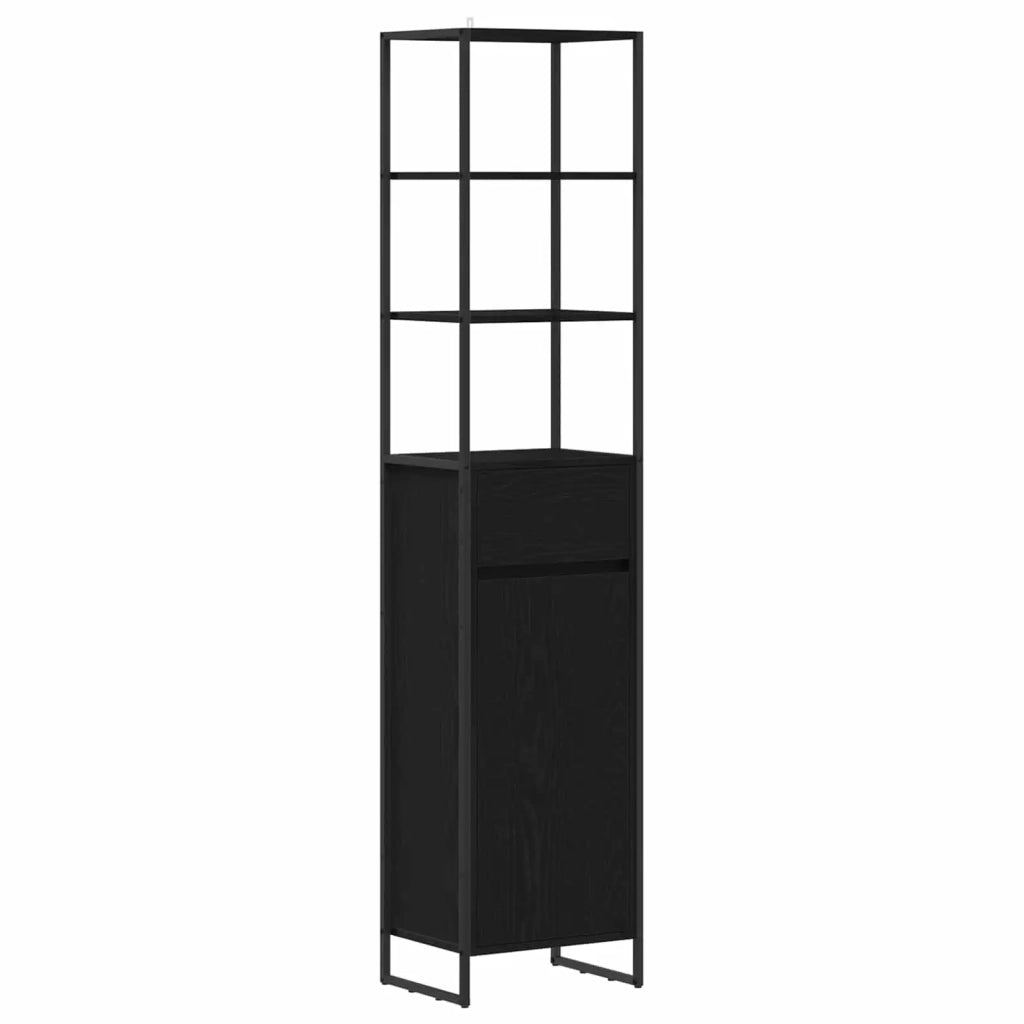 Set di mobili per il bagno Rovere Nero Legno multistrato