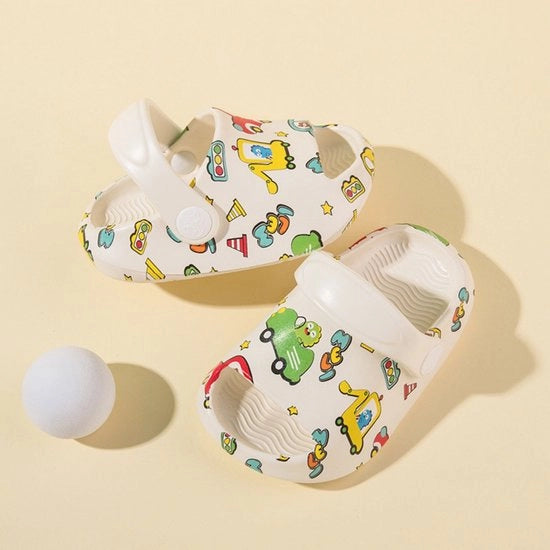 Pantoffoli per bambini - zoccoli antiscivolo morbidi per spiaggia e piscina - pantoffoli con stampa moda - leggeri e respiranti - pantoffoli divertenti per bambini per l'estate - idonei per esterno, scuola, bagno, spiaggia e piscina - misura 17