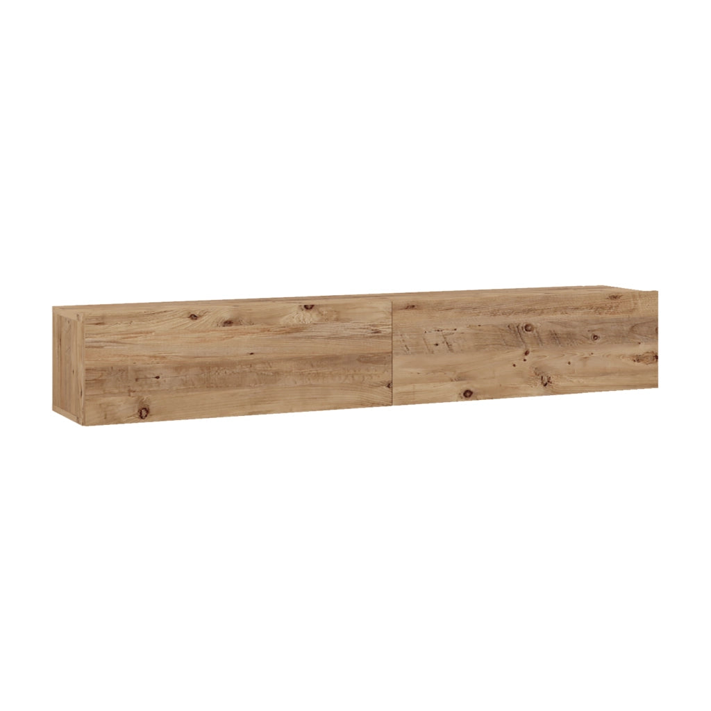 Mobile Porta TV Lapinlahti con 2 Ante a Ribalta Consolle da Parete 180 cm - Rovere Rustico [en.casa]