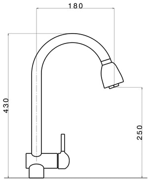 Rubinetto Cucina Miscelatore Monocomando Doccetta Estraibile Apell AP7090CR Cromato