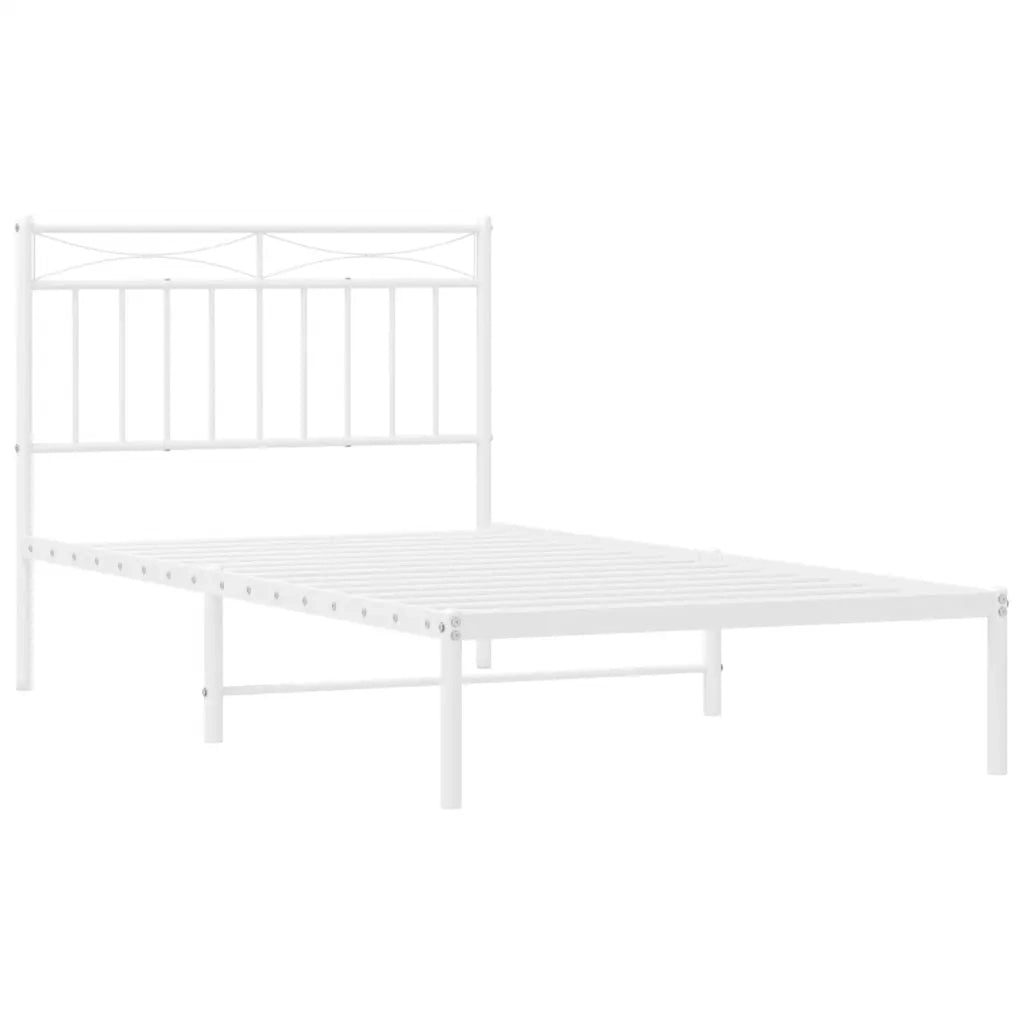 Giroletto con Testiera Metallo Bianco 100x190 cm 373734