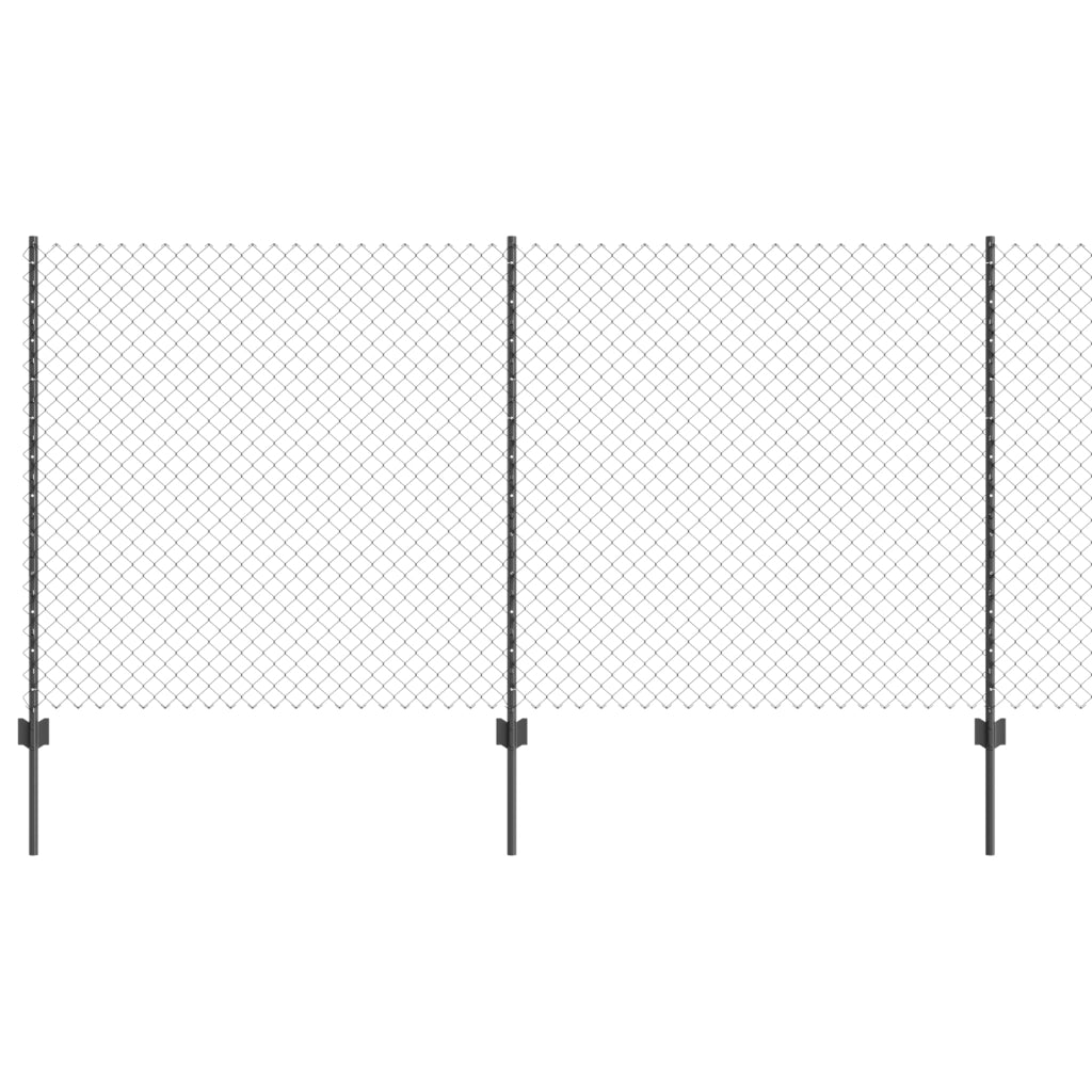 Recinzione a Catena con 20 Post U Grigio 1,2x10 m in Acciaio