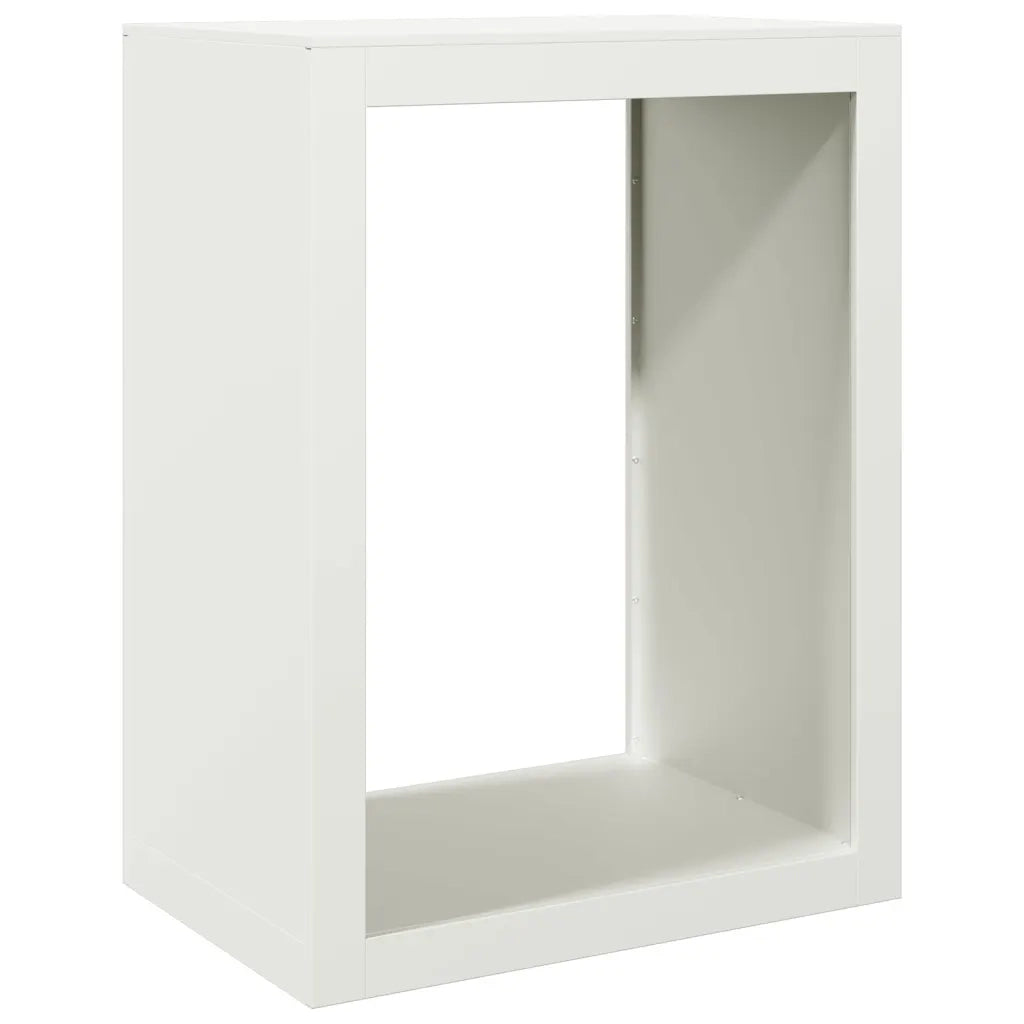 Rastrelliera per Legna da Ardere Bianca 60x40x80 cm in Acciaio 850997