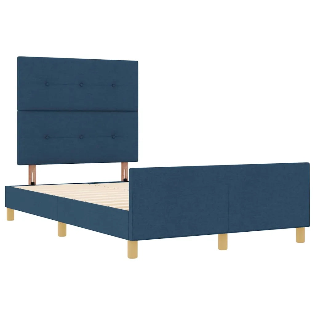Struttura del letto con testiera-Giroletto Blu 120 x 200 cm Tessuto 501056