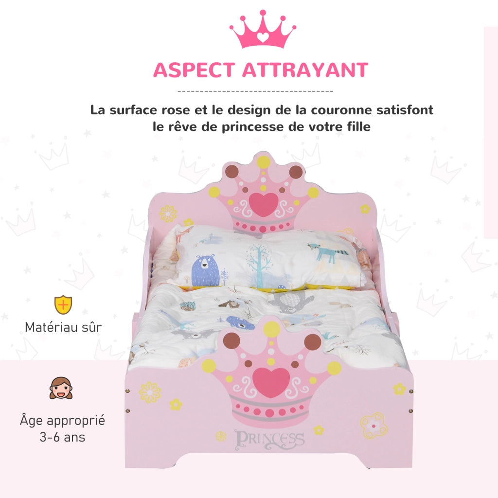 Letto singolo con contenitore ¨C zephmum ¨C rosa 140x70x30 cm