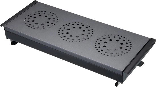 Driedubbele tafelmodel warmhoudplaat con luce a te - acciaio inossidabile nero - formato professionale