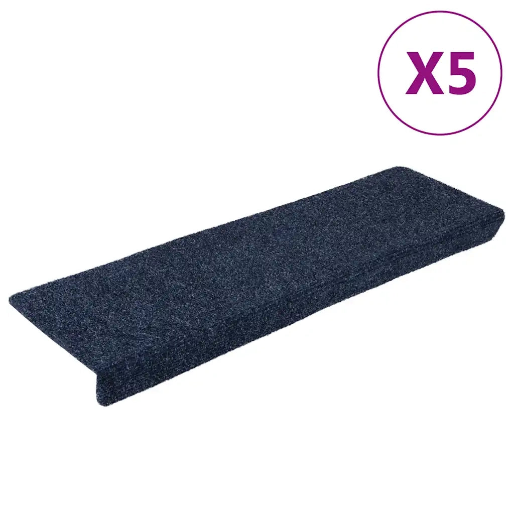 Tappetini per Scale Tessuto Agugliato 5 pz 65x25 cm Antracite cod mxl 60207