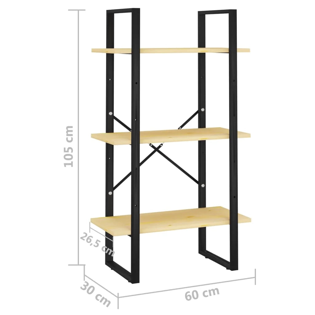 Scaffale portaoggetti 60 x 30 x 105 cm in legno massello di pino 02_0000686