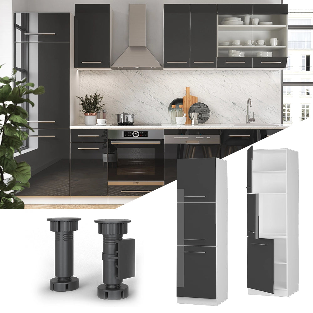 Vicco Mobile per forno da incasso Antracite lucido 60 cm
