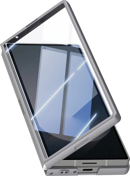Custodia film per Samsung Galaxy Z Fold 6, supporto + vetro resistente esterno, grigio