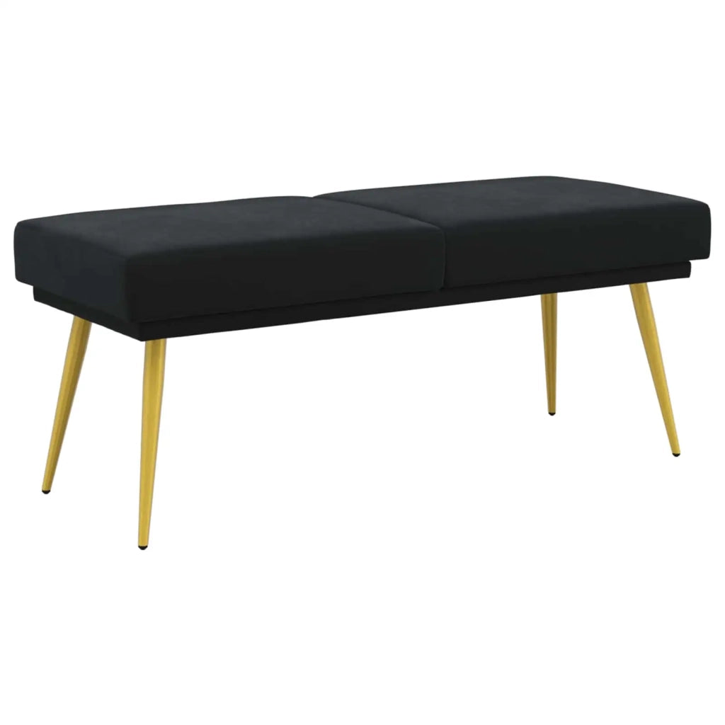 Panchina a doppio strato Nero 120 x 45 x 46 cm Velluto 42038591