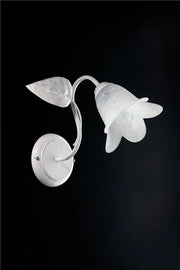 MILANO APPLIQUE DESIGN MODERNO IN METALLO COLORE BIANCO E ARGENTO E14 1 LUCE 46 WATT 12X12X35 CM