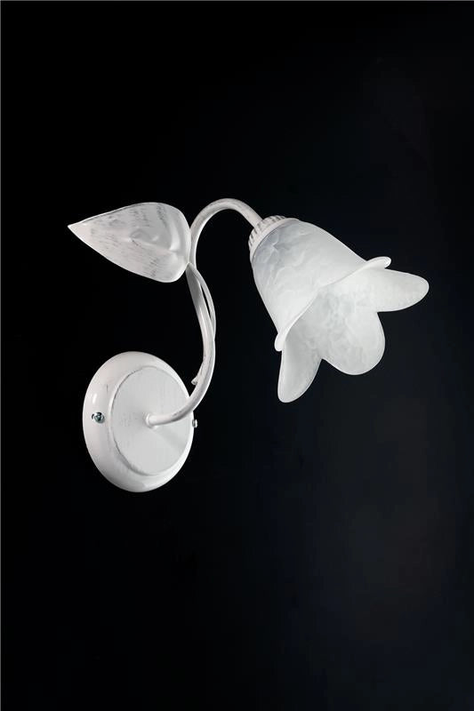 MILANO APPLIQUE DESIGN MODERNO IN METALLO COLORE BIANCO E ARGENTO E14 1 LUCE 46 WATT 12X12X35 CM