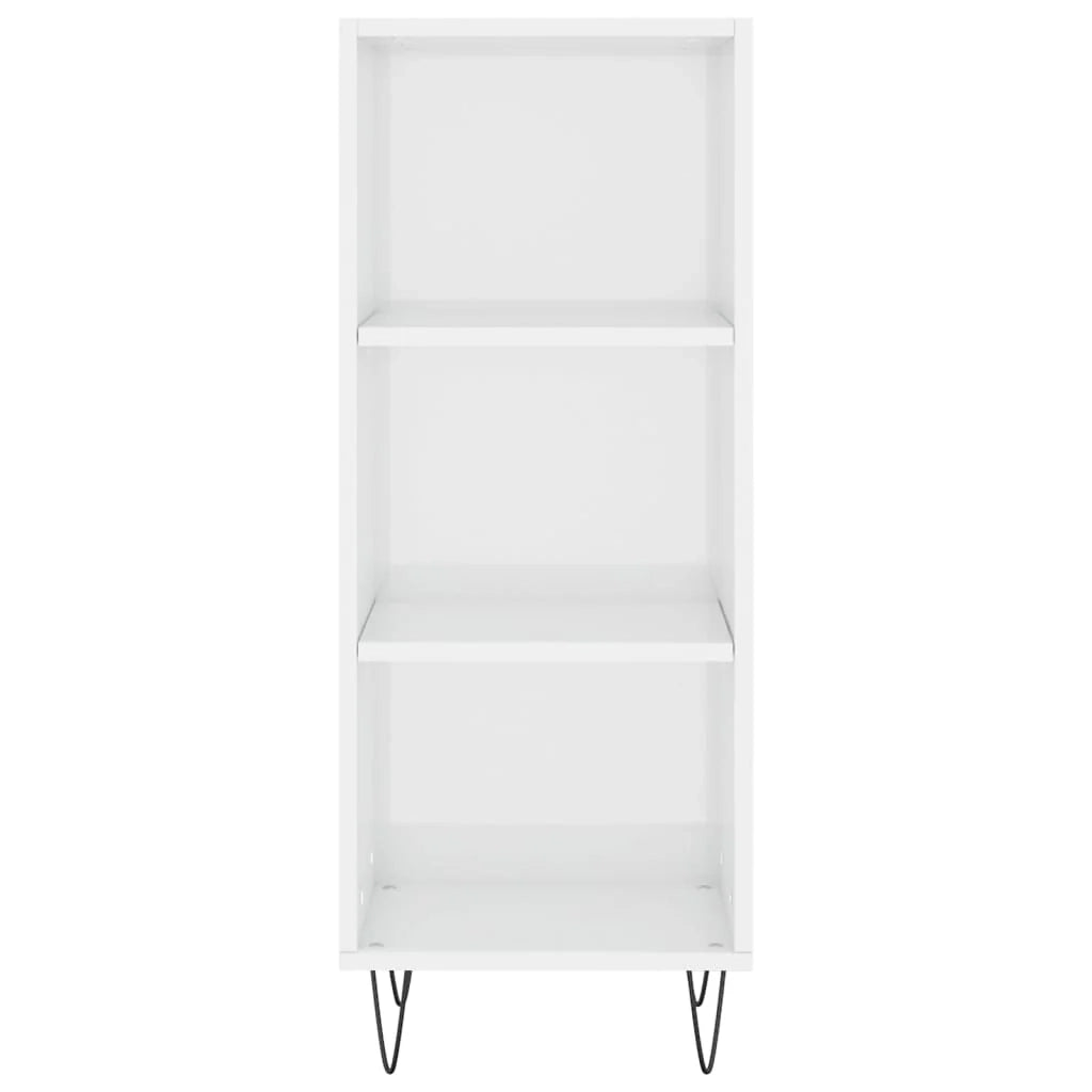 Buffet credenza cassettiera mobiletto mobile contenitore organizer per cucina soggiorno finitura lucida 34,5 x 32,5 x 90 cm legno ingegnerizzato bianco 02_0030587