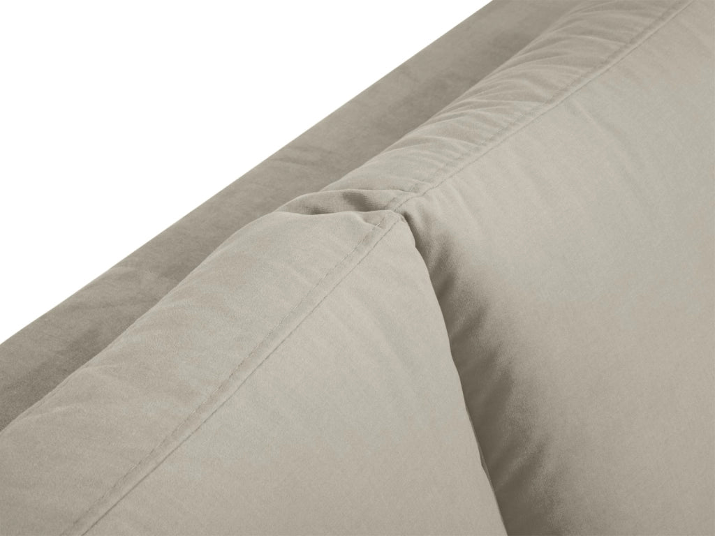 Cosmopolitan Design - Divano angolare sinistro "Hastings" 5 posti in velluto beige 