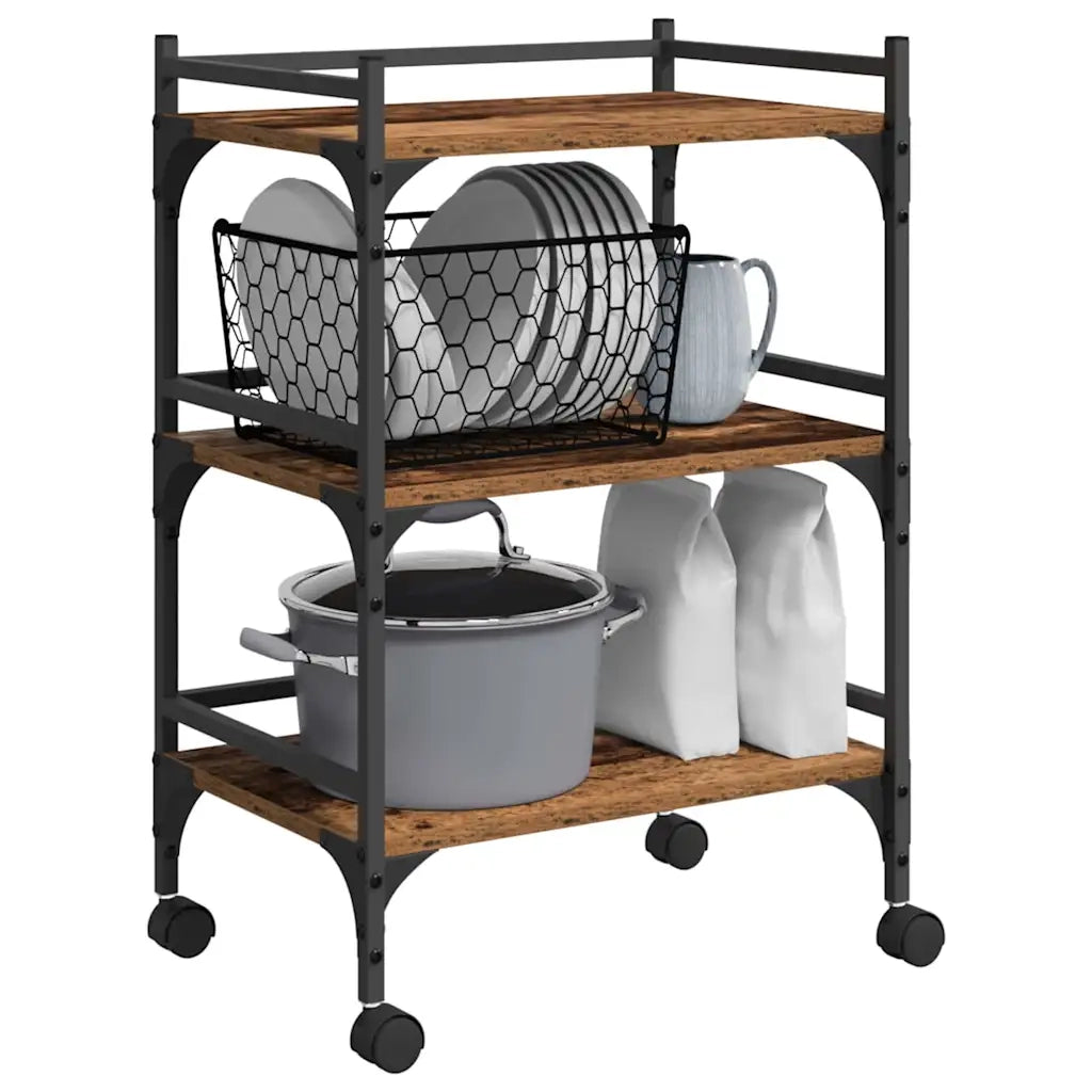 Carrello da Cucina-Scaffale per Cucina Legno vecchio 50 x 35 x 75.5 cm