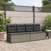 Panchina da giardino Grigio polyrattan