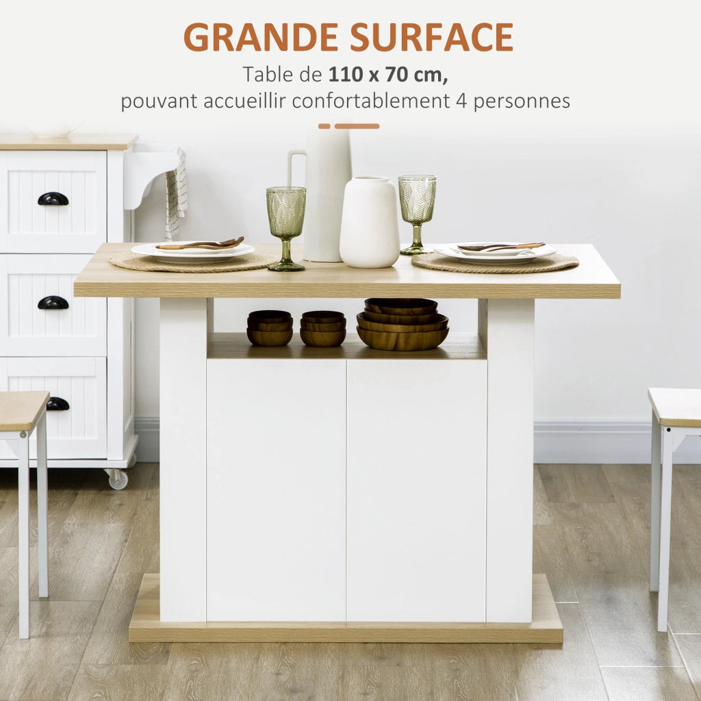 Tavolo da cucina centrale ¨C zephmum ¨C 110x70x75,5 cm