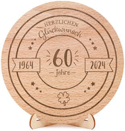 Tavolo in Legno - 60° Anniversario - Placca di Ricordo - Regalo Unico - Gravatura - Dono Speciale - Tavola di Ricordo Personalizzata