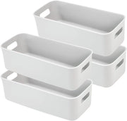 Cassetto di archiviazione in plastica - 30 x 11 x 9,5 cm - Grigio - Organizzatore - Piedi antiscivolo - Riciclabile - Contenitori di archiviazione