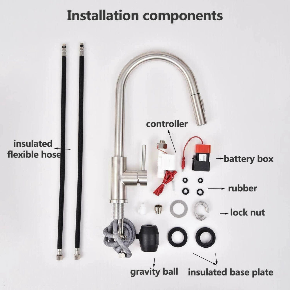Trade Shop - Rubinetto Monocomando Lavello Cucina Con Sensore Touch Con Doccetta Estraibile -