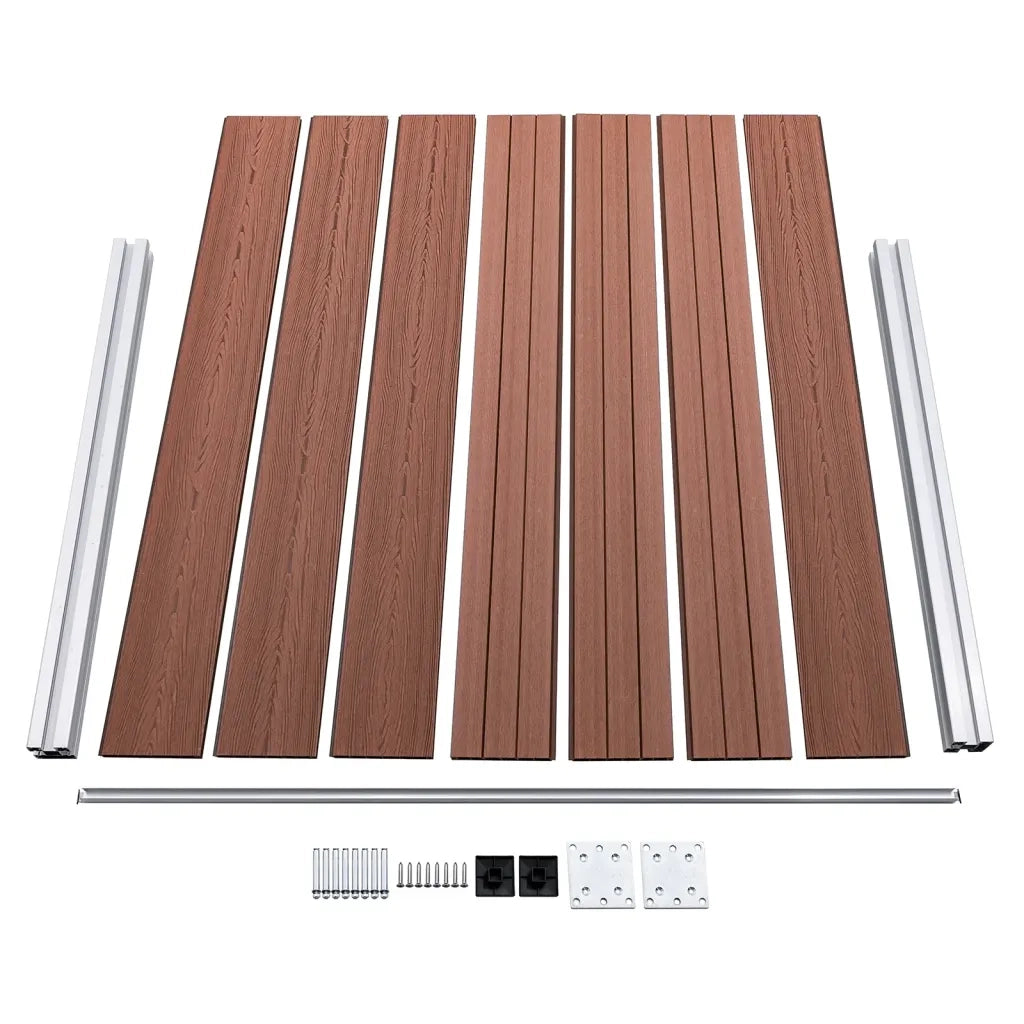 Set Pannelli di Recinzione in WPC 699x146 cm Marrone
