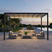 Pergola Bioclimatica in alluminio con tetto retrattile e LED - HERA
