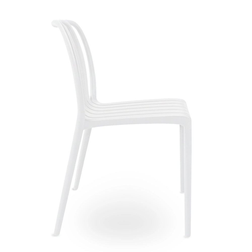 Sedia da esterno Iside in plastica resistente, modello comfort premium bianca