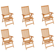 Sedie da Giardino 6 pz con Cuscini Antracite Massello di Teak 3065575